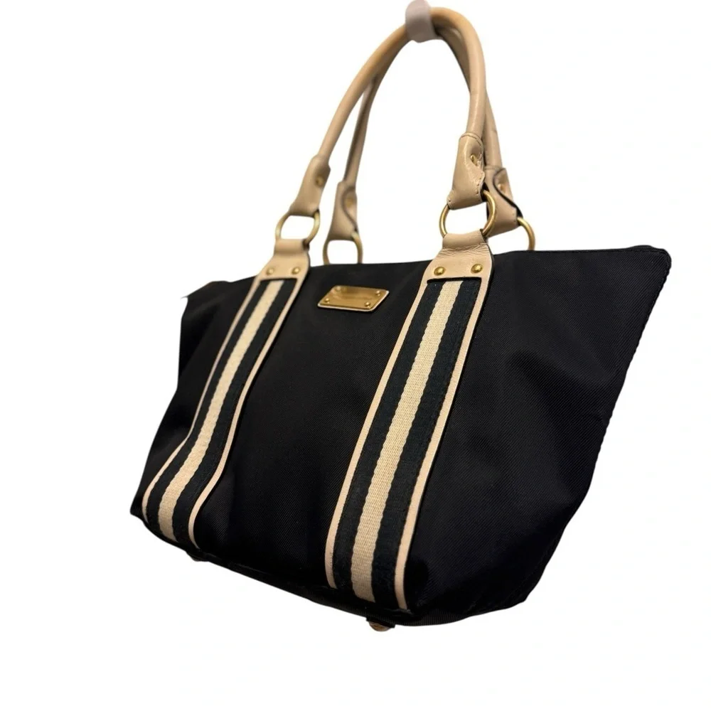 Michael Kors Black and Tan Tote with Structured Design